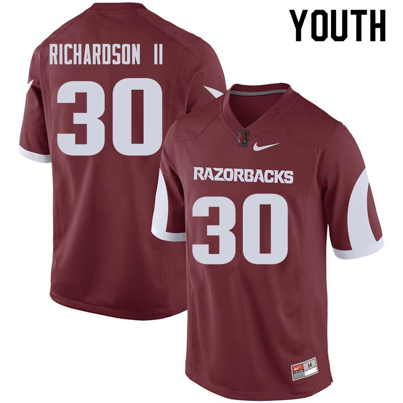 Youth #30 Kevin Richardson II Arkansas Razorback College Football Jerseys Sale-Cardinal - Click Image to Close